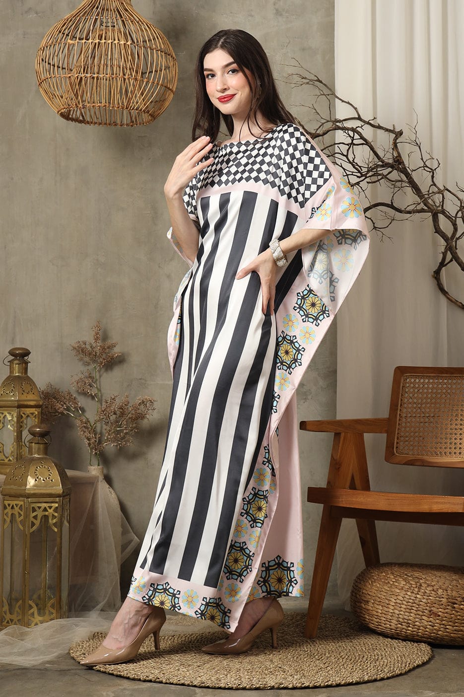 Pink Stripe Kaftan HSK-0001