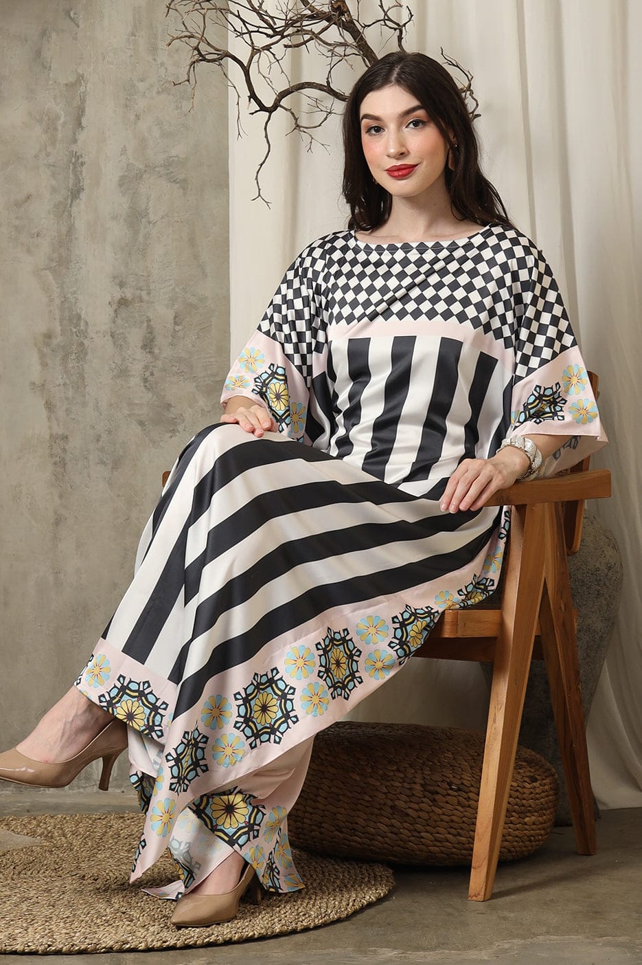 Pink Stripe Kaftan HSK-0001