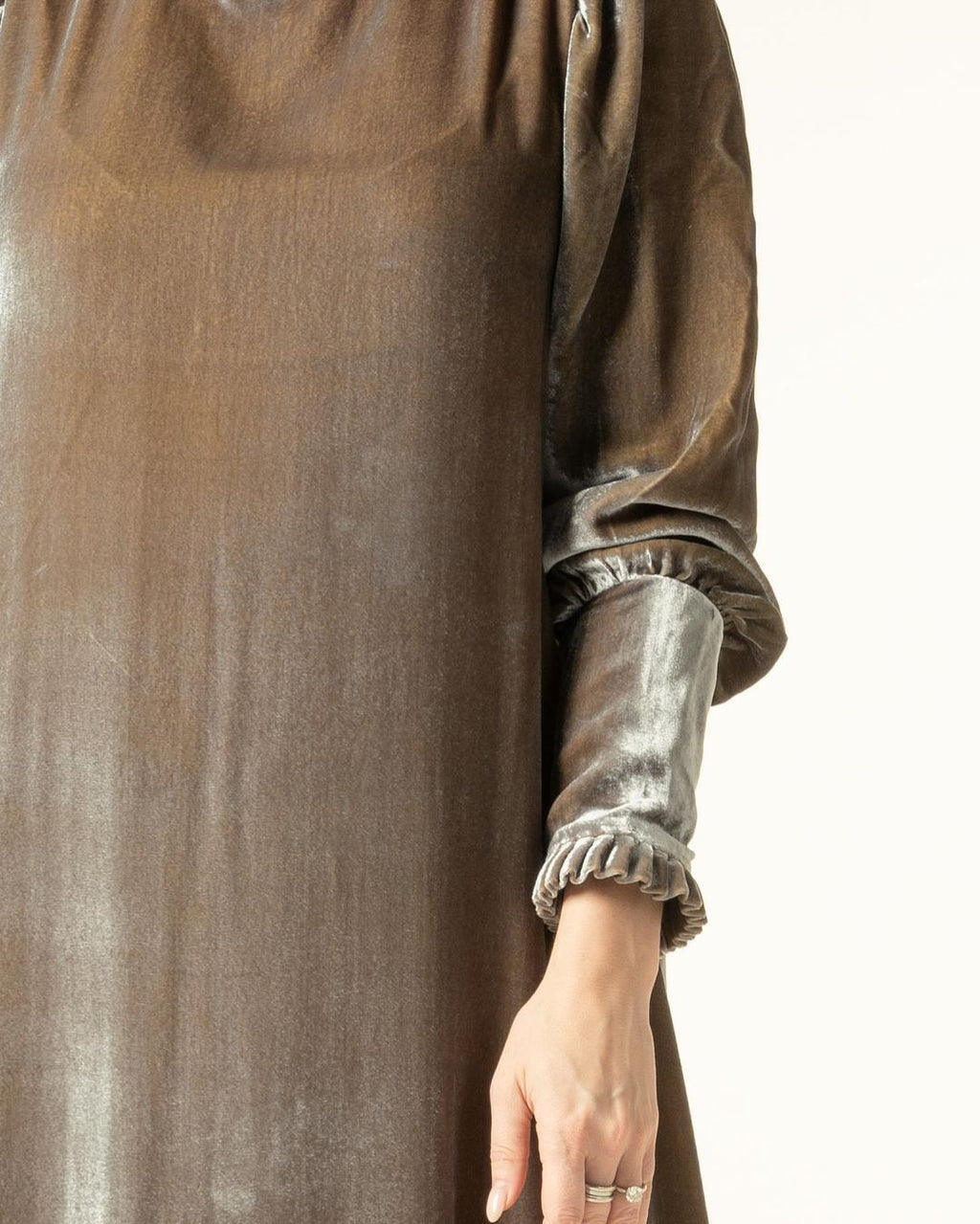 Pleated Velvet Gown HVC-0004