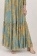 Blue & Yellow Floral Long Frock HLF-0041