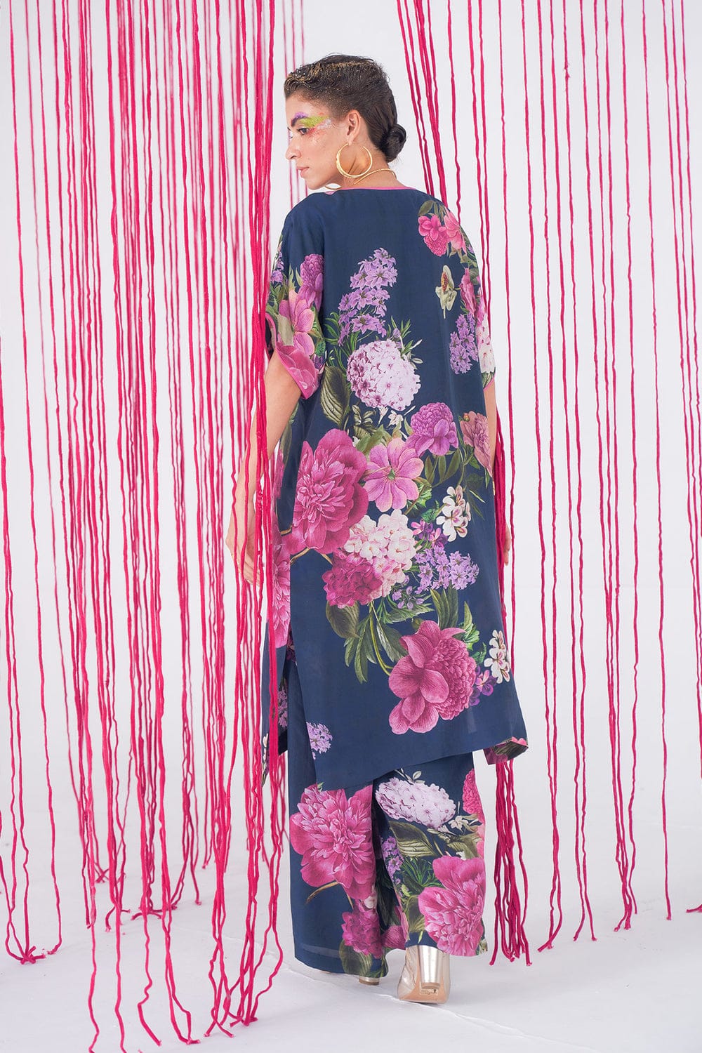 Indigo Kurta Kaftan With Palazzo HNL-0002