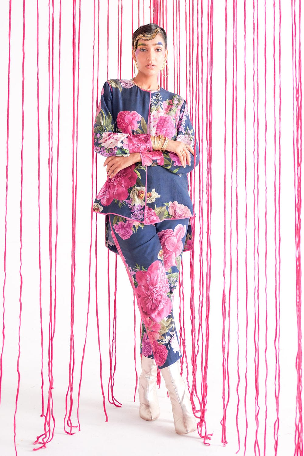 Indigo High-Low Shirt & Trouser HNL-0005