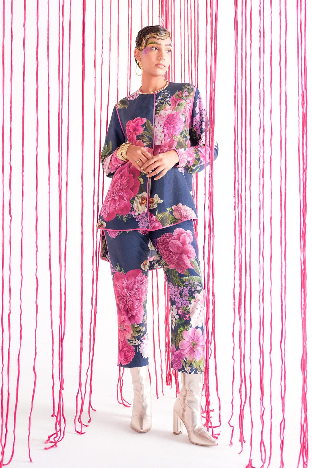 Indigo High-Low Shirt & Trouser HNL-0005