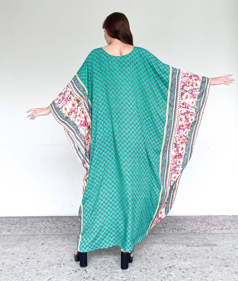 Green Floral Kaftan HSK-0016