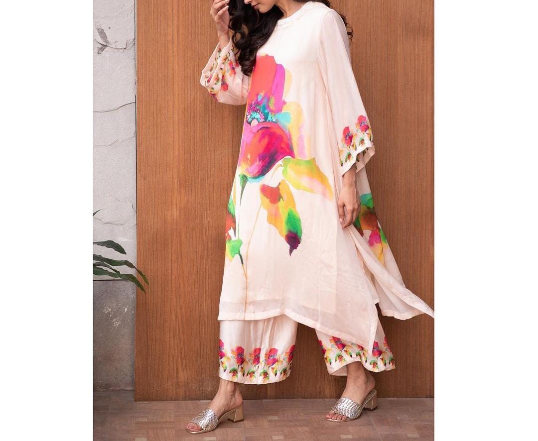 Floral Off-White Co-Ord Set HMAY-0008