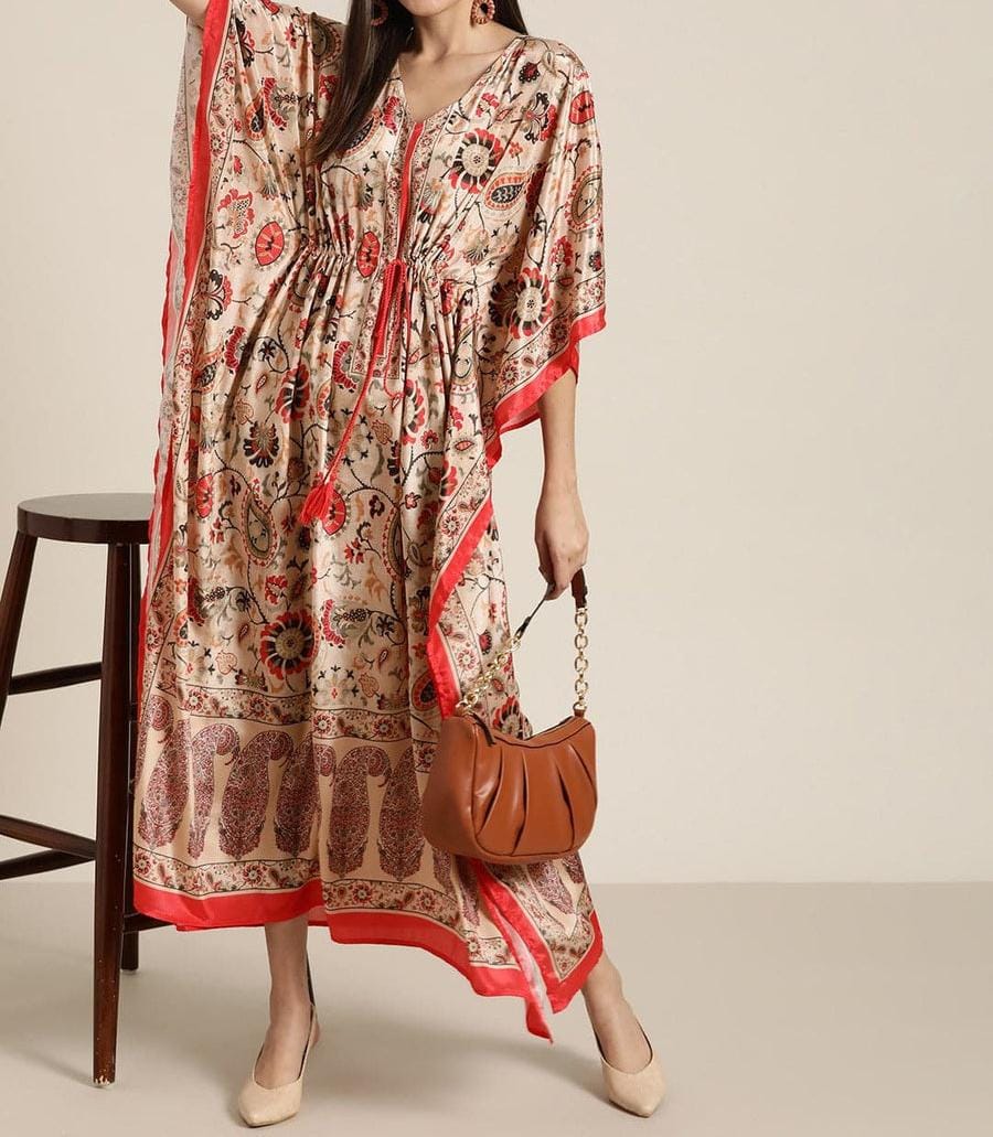 Silk Floral Kaftan HEK-0007