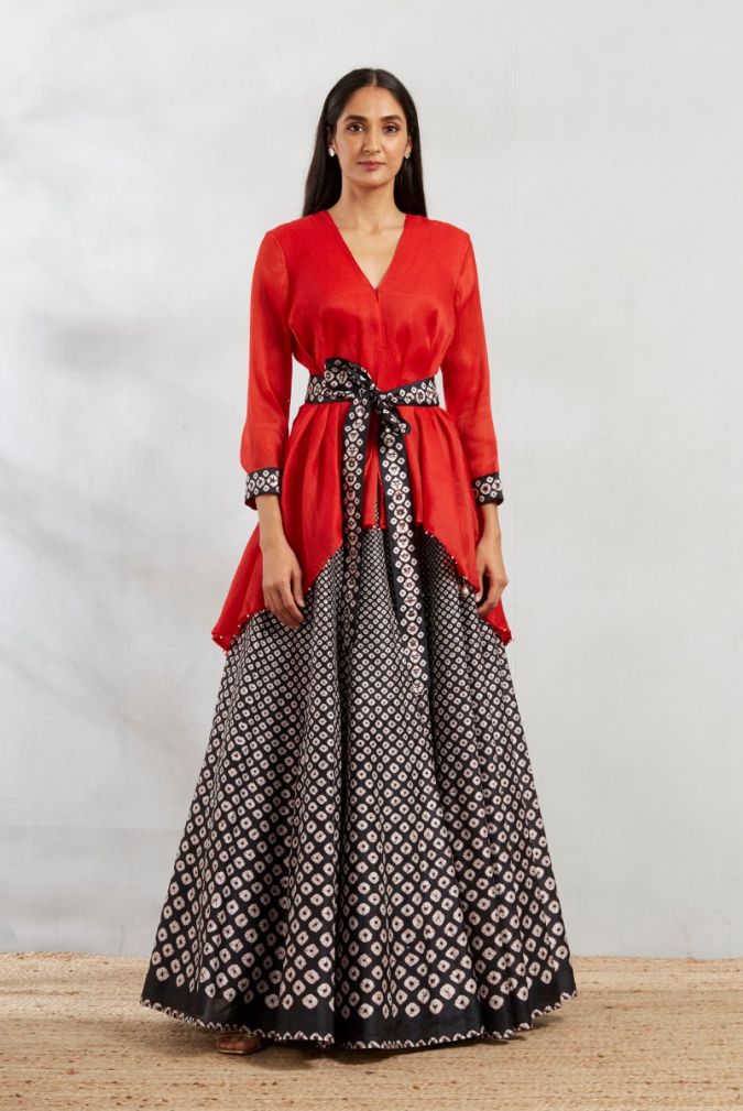 Red & Black Lehnga Choli HLC-0003