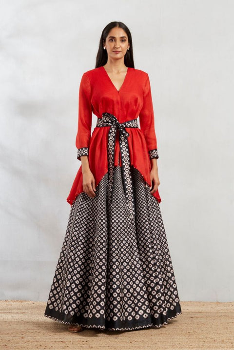 Red & Black Lehnga Choli HLC-0003