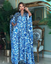 Blue Tile Silk Kaftan HNK-0005