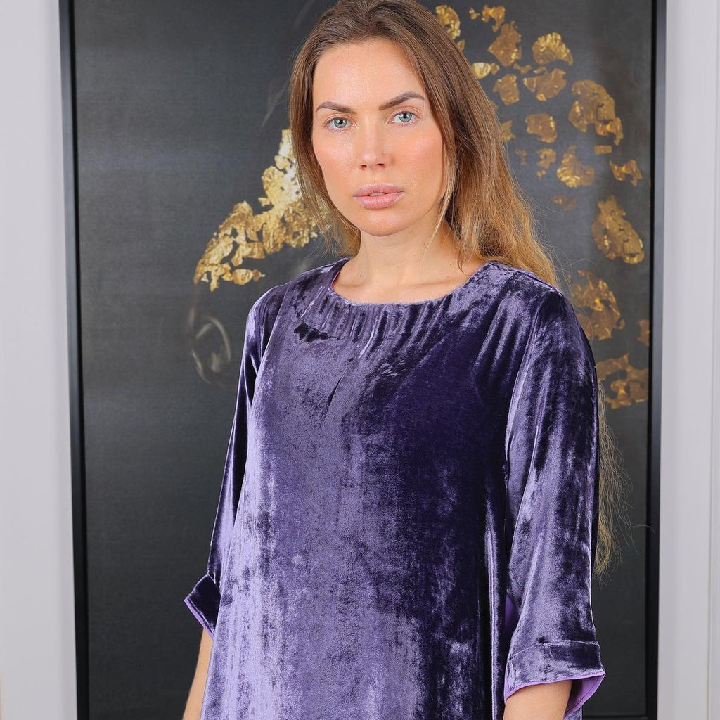 Purple Velvet Dress HVC-0016