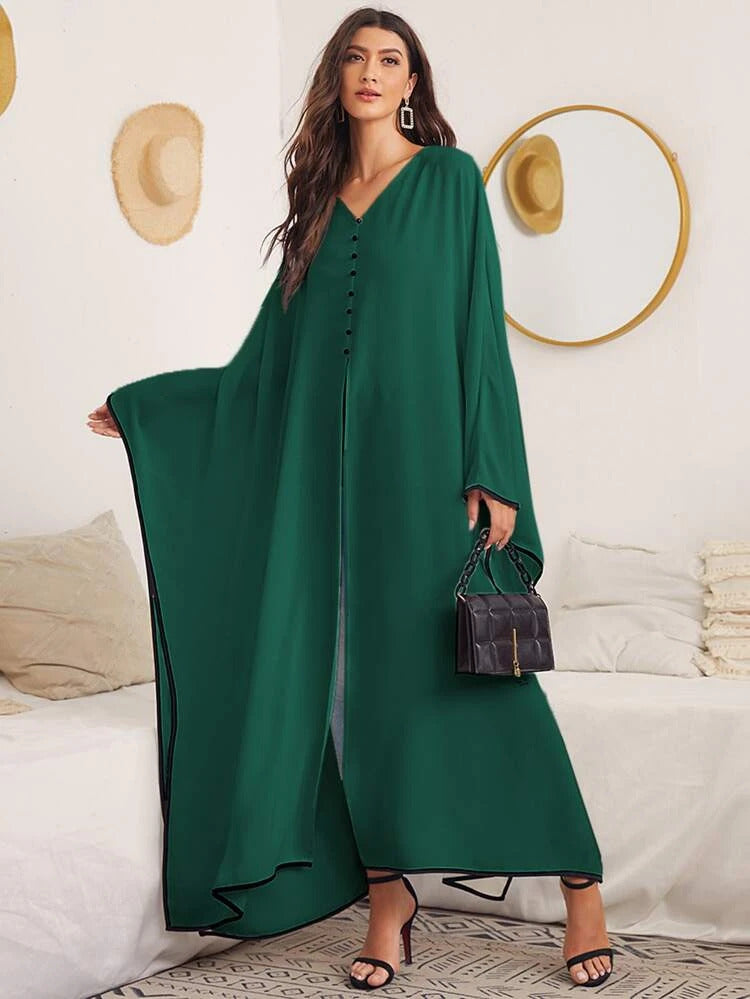 Green Long Kaftan HLK-0186