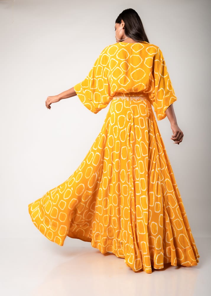 Kaftan Top With Cirular Pants Set HTD-0004