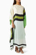 Green & White Kaftan HNK-0025