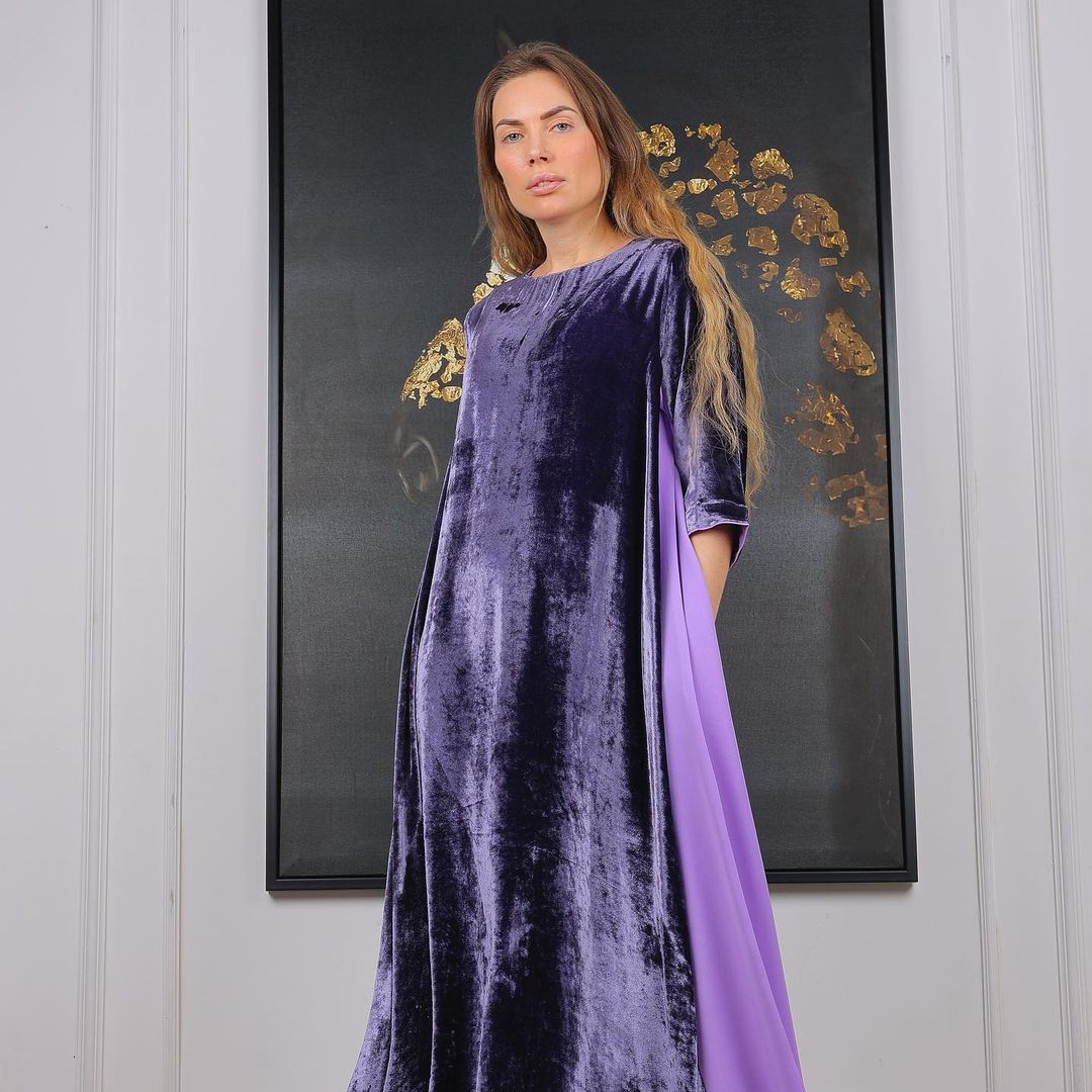 Purple Velvet Dress HVC-0016
