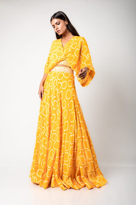 Kaftan Top With Cirular Pants Set HTD-0004