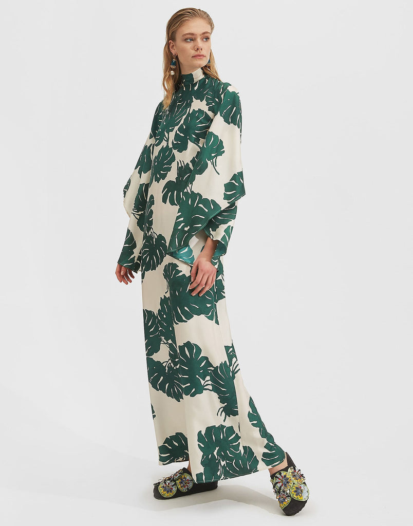 Green Leaf Long Dress HWD-0066