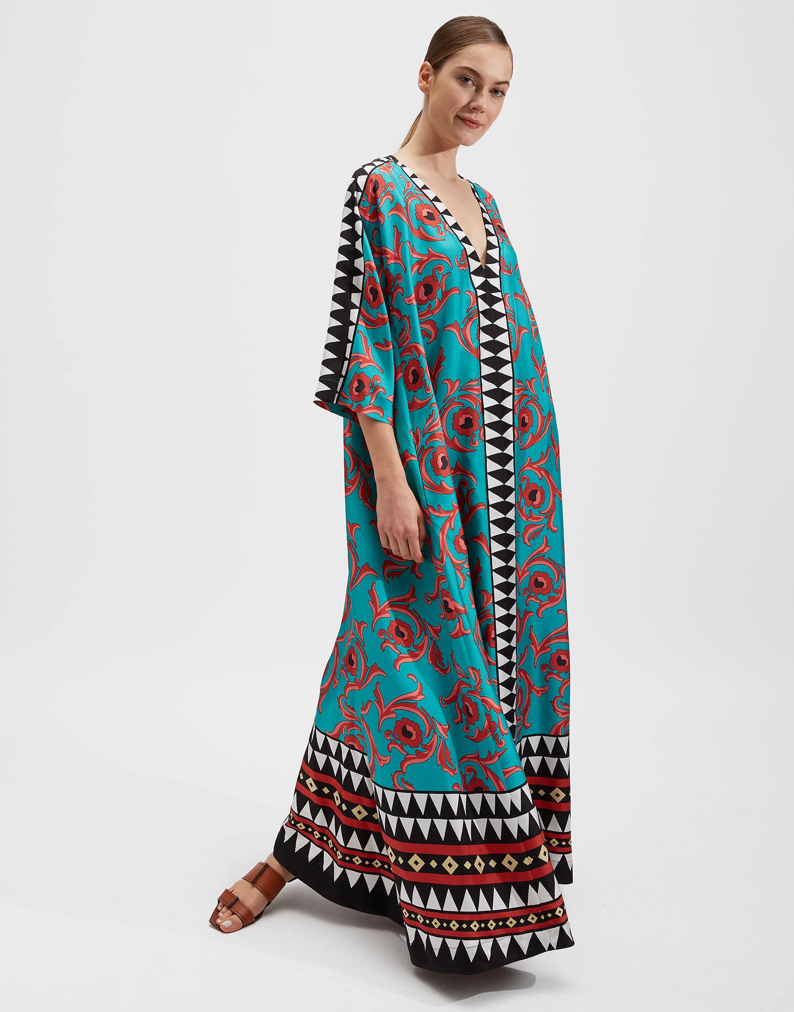 Geometric Floral Long Dress HWD-0064