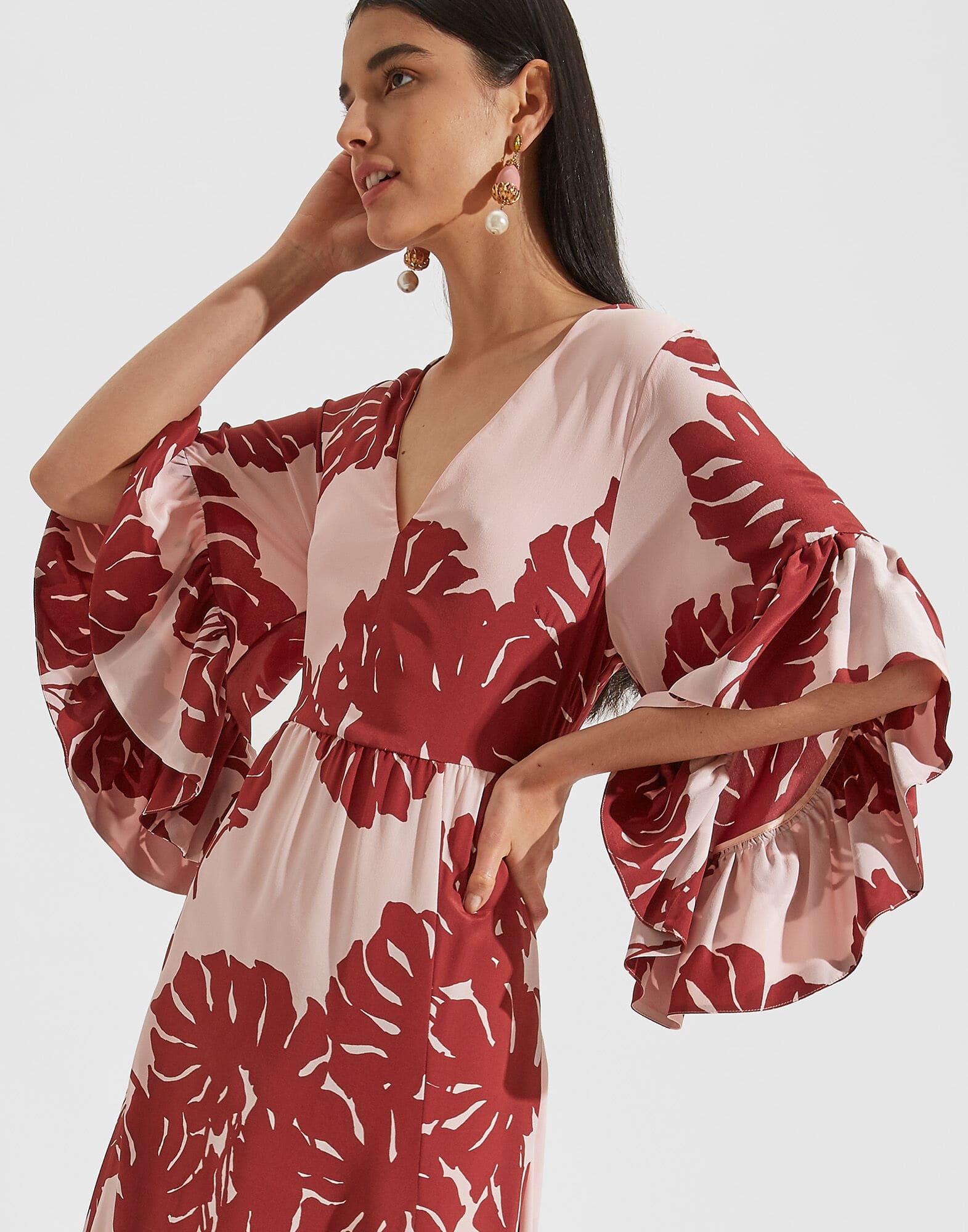 GM Pink Floral Long Dress HWD-0065