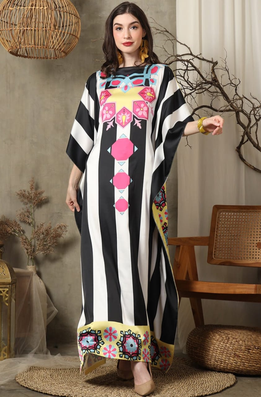 Yellow Stripe Kaftan HSK-0018