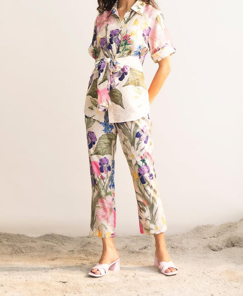 Printed  Silk With Front Tie Up