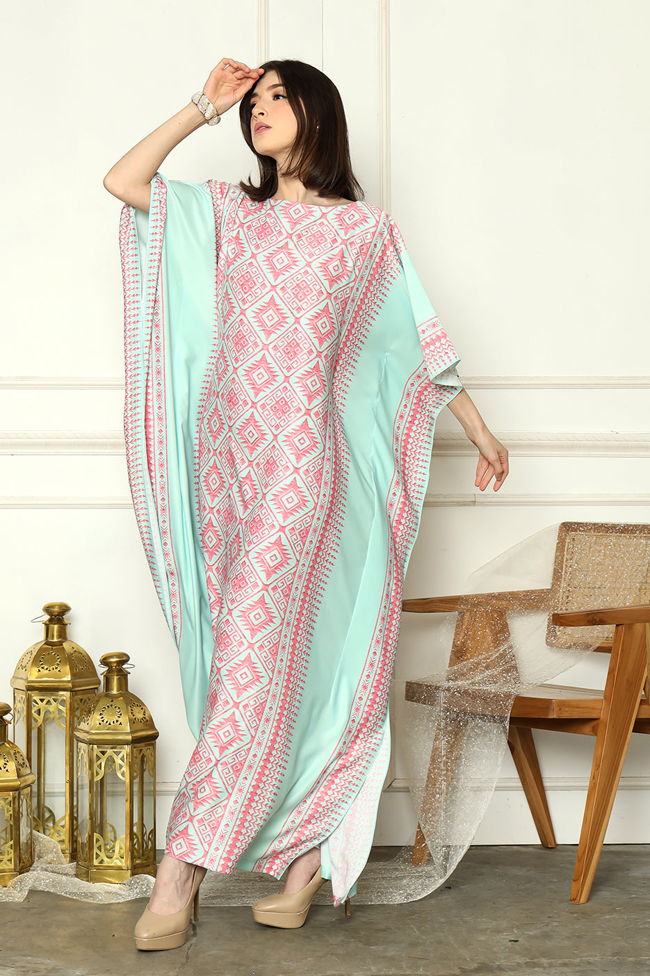 Pink Silk Kaftan HLK-0144