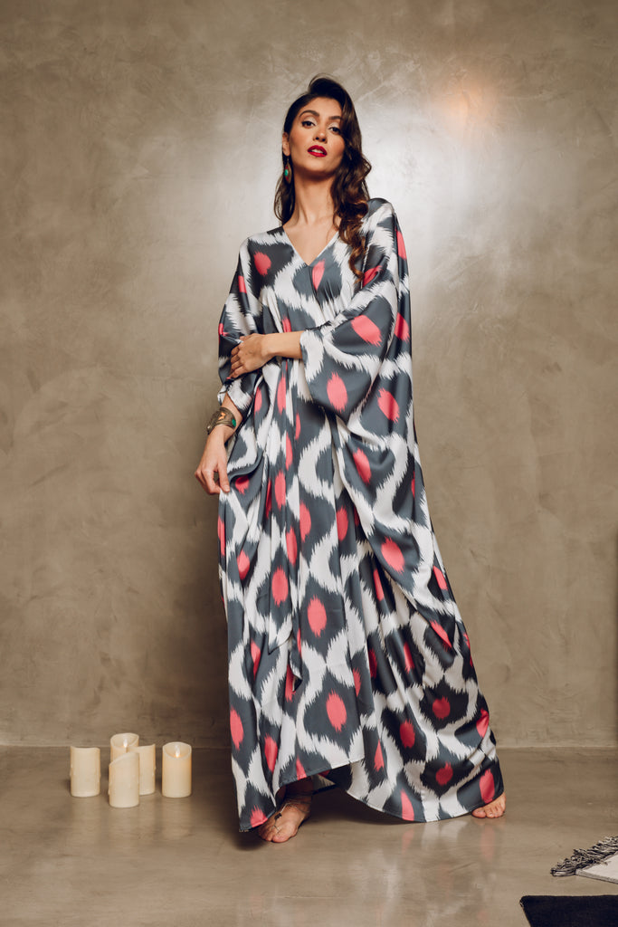 Ikat Pattern Kaftan HLK-0126