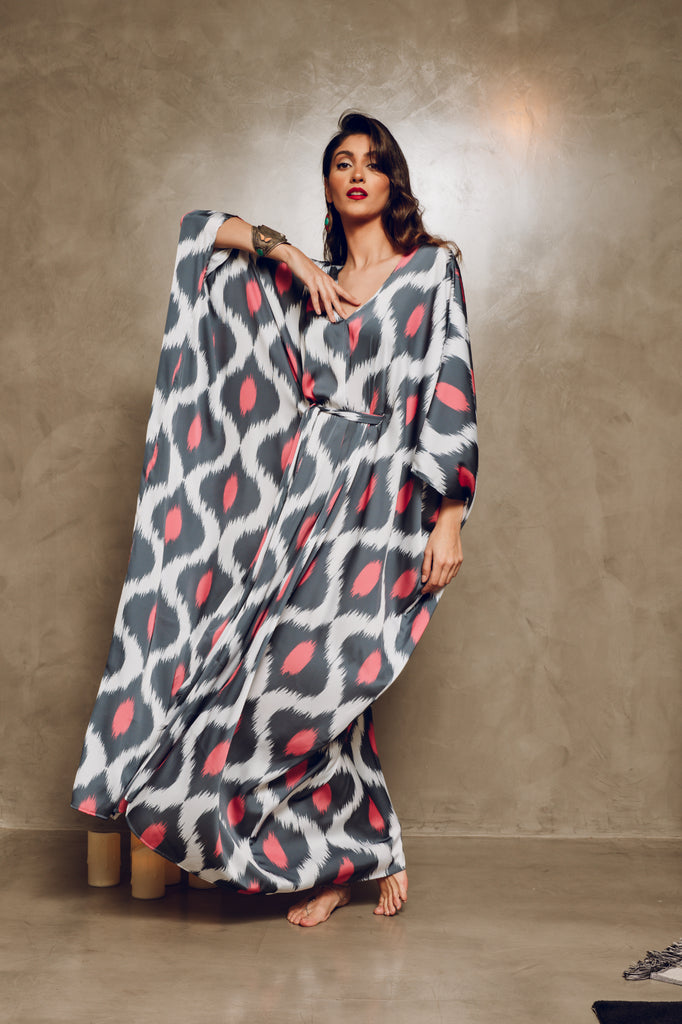Ikat Pattern Kaftan HLK-0126