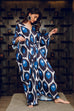 Blue Ikat Pattern Kaftan HLK-0124