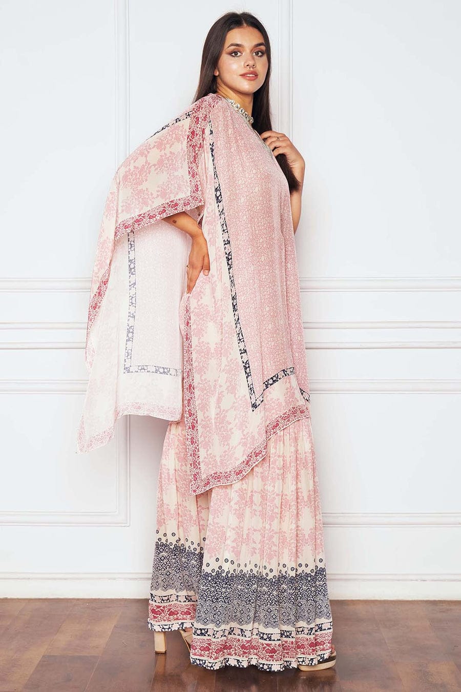 Blush Pink Kaftan & Sahara Set HSK-0004