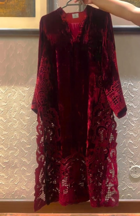 Maroon Velvet Dress