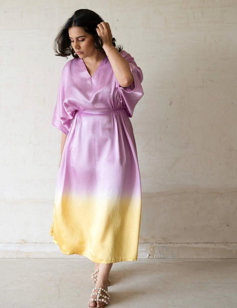 Tiedye Kaftan Pink Yellow HLK-0035