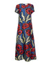 Swing Dress Big Blooms in Silk Twill HSC-0063