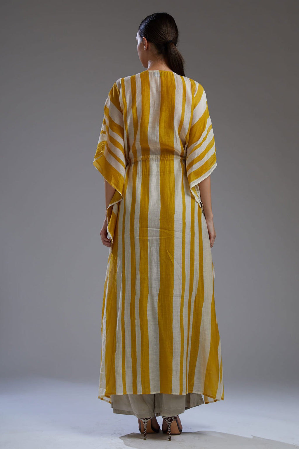 Yellow Lines Long Kaftan HLK-0166