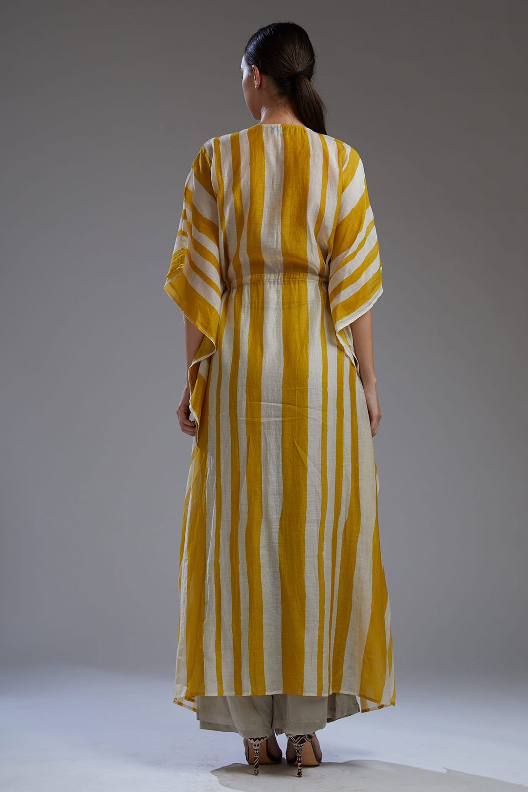 Yellow Lines Long Kaftan HLK-0166