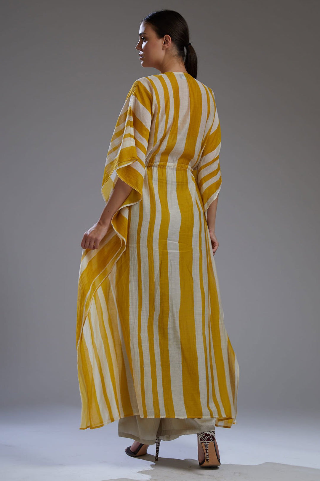Yellow Lines Long Kaftan HLK-0166