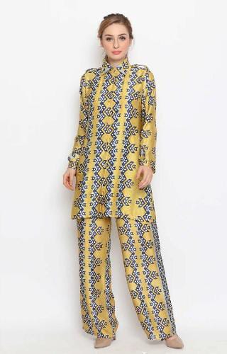 Yellow Abstract Pant Set HCS-0013
