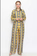 Yellow Abstract Pant Set HCS-0013