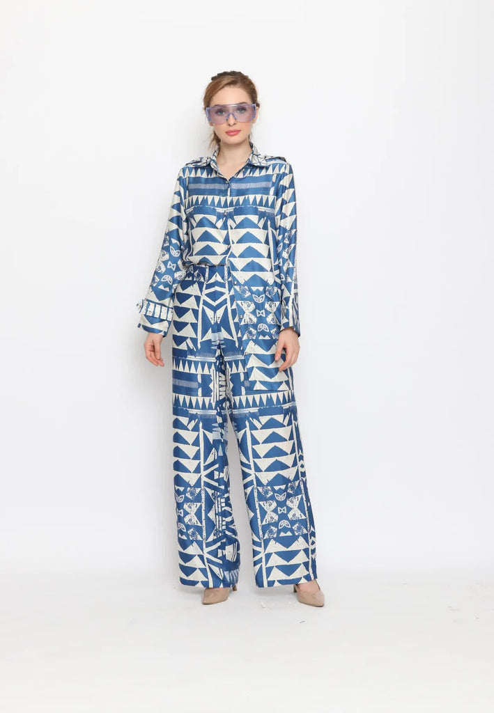 Blue Triangles Pant Set HCS-0014