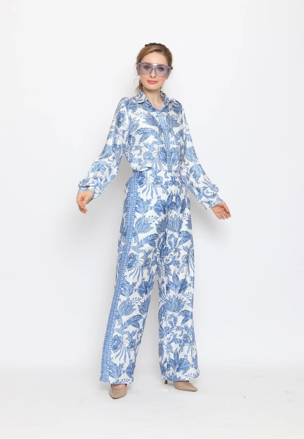 Blue Tiles Pant Set HCS-0015