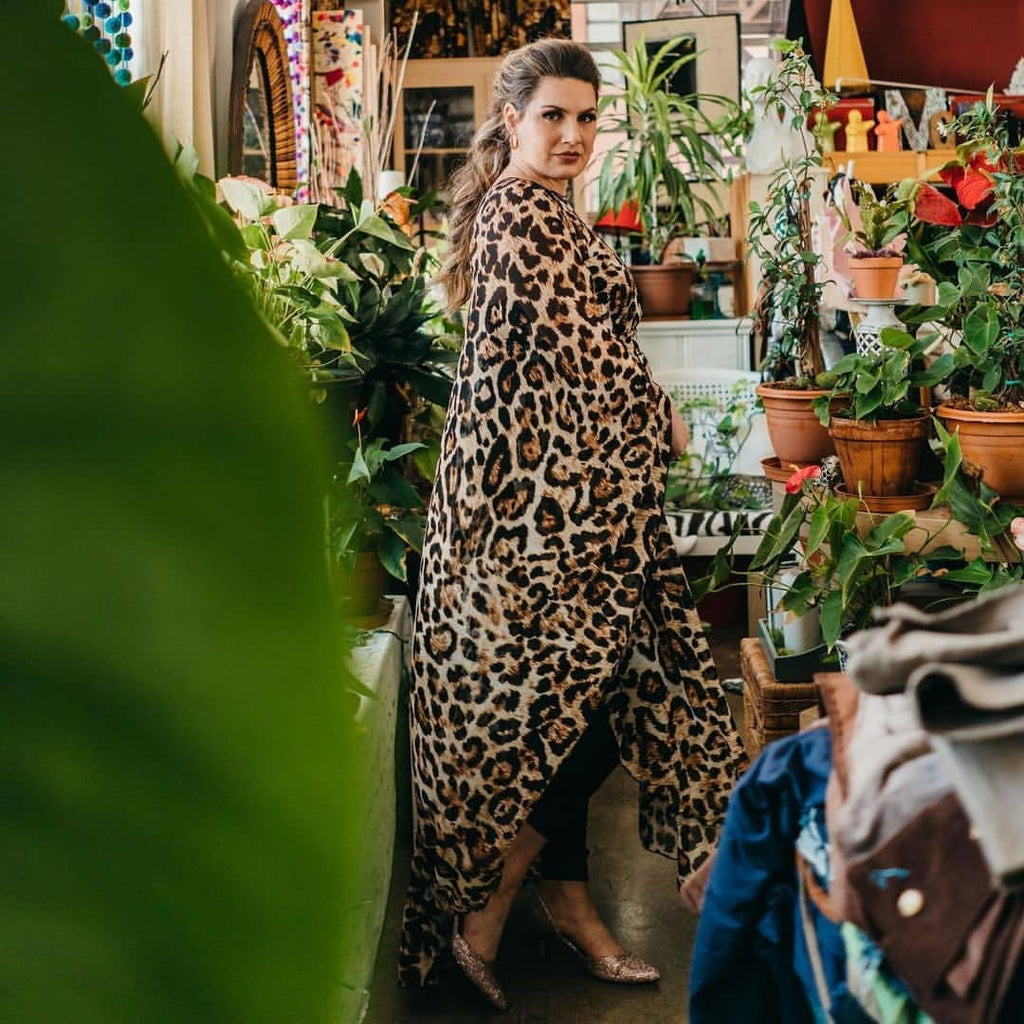 Leapord Print Kaftan HLK-0155