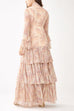 Peach Pink Chiffon Frock HLF-0022
