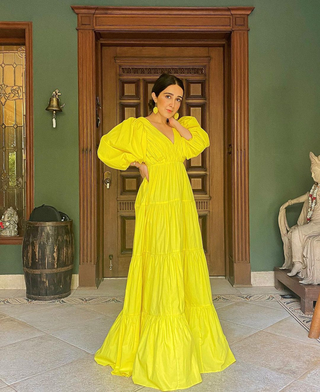 Yellow Lawn Frock HLW-0006
