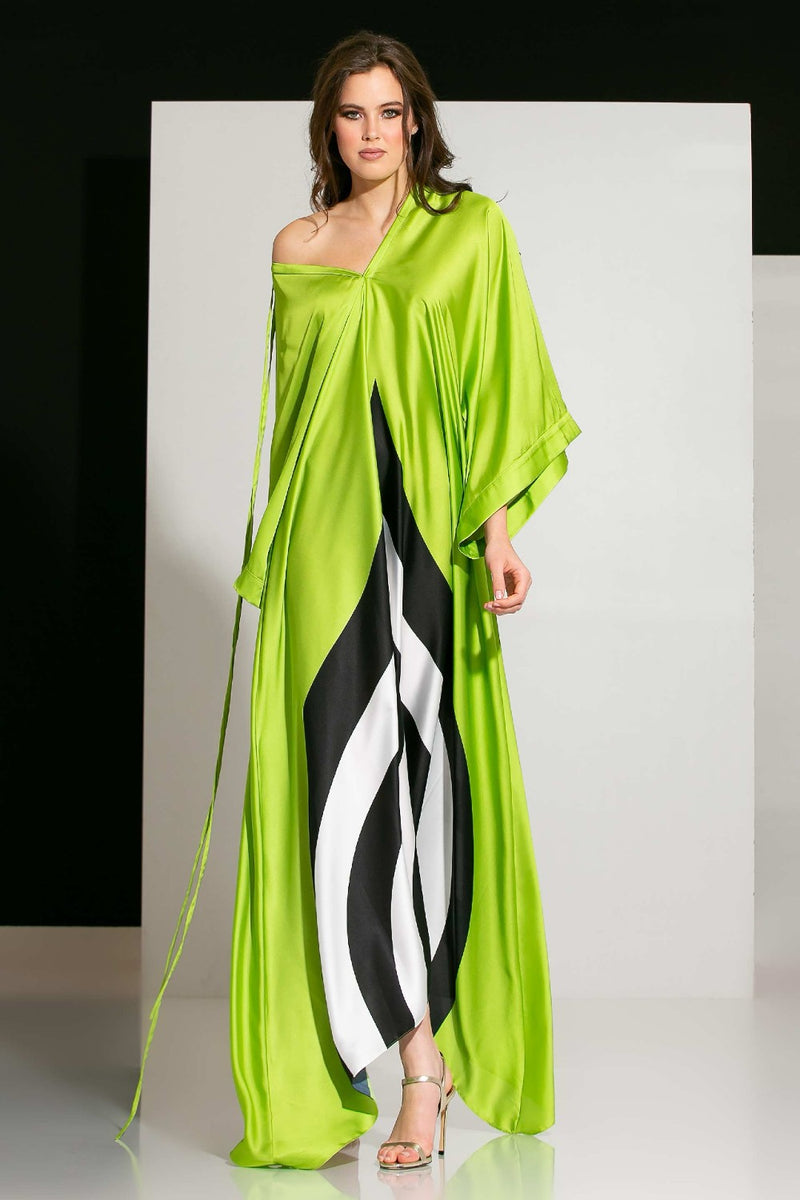 Green Black Long Dress HWD-0030