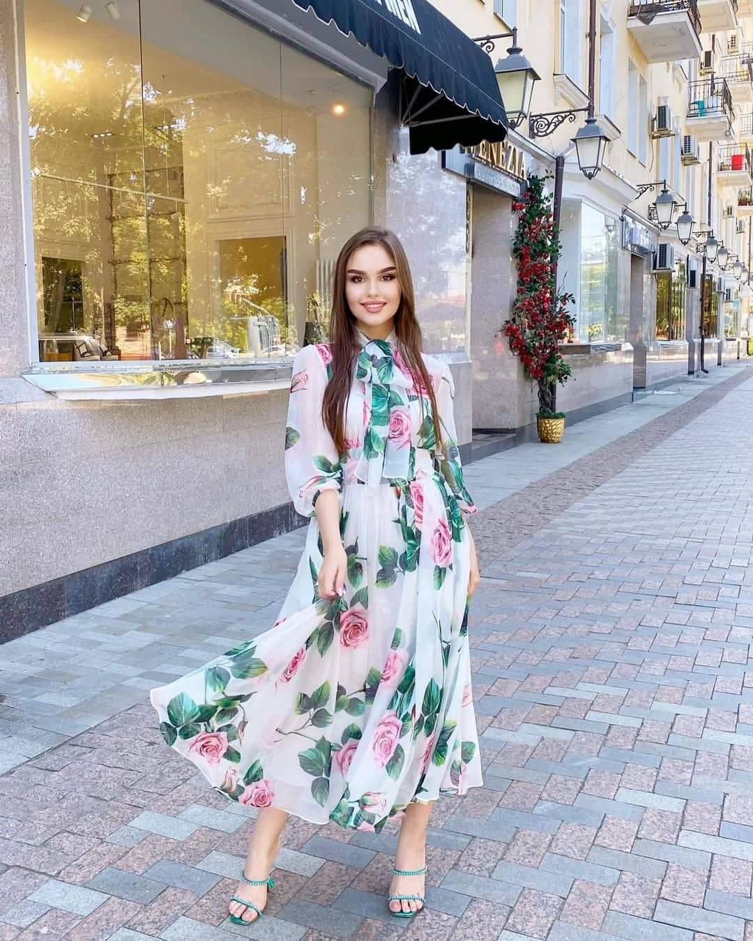 D&G White Floral Frock HLF-0035