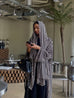 Checker Abaya Gown with Scarf