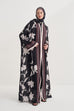 Black flush Abaya Gown set