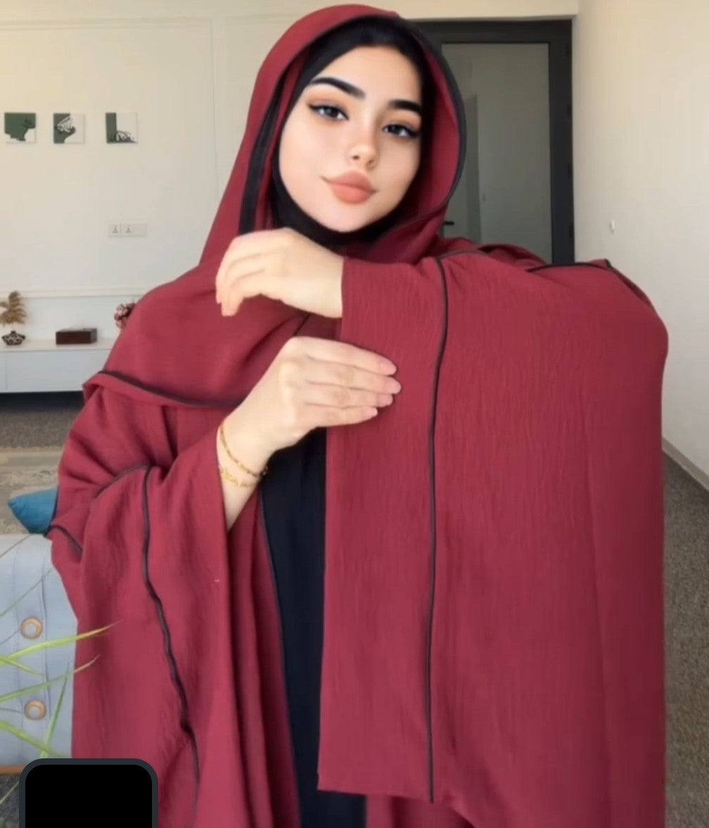 Maroon Hoodie Abaya