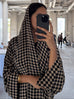 Checker Abaya Gown with Scarf
