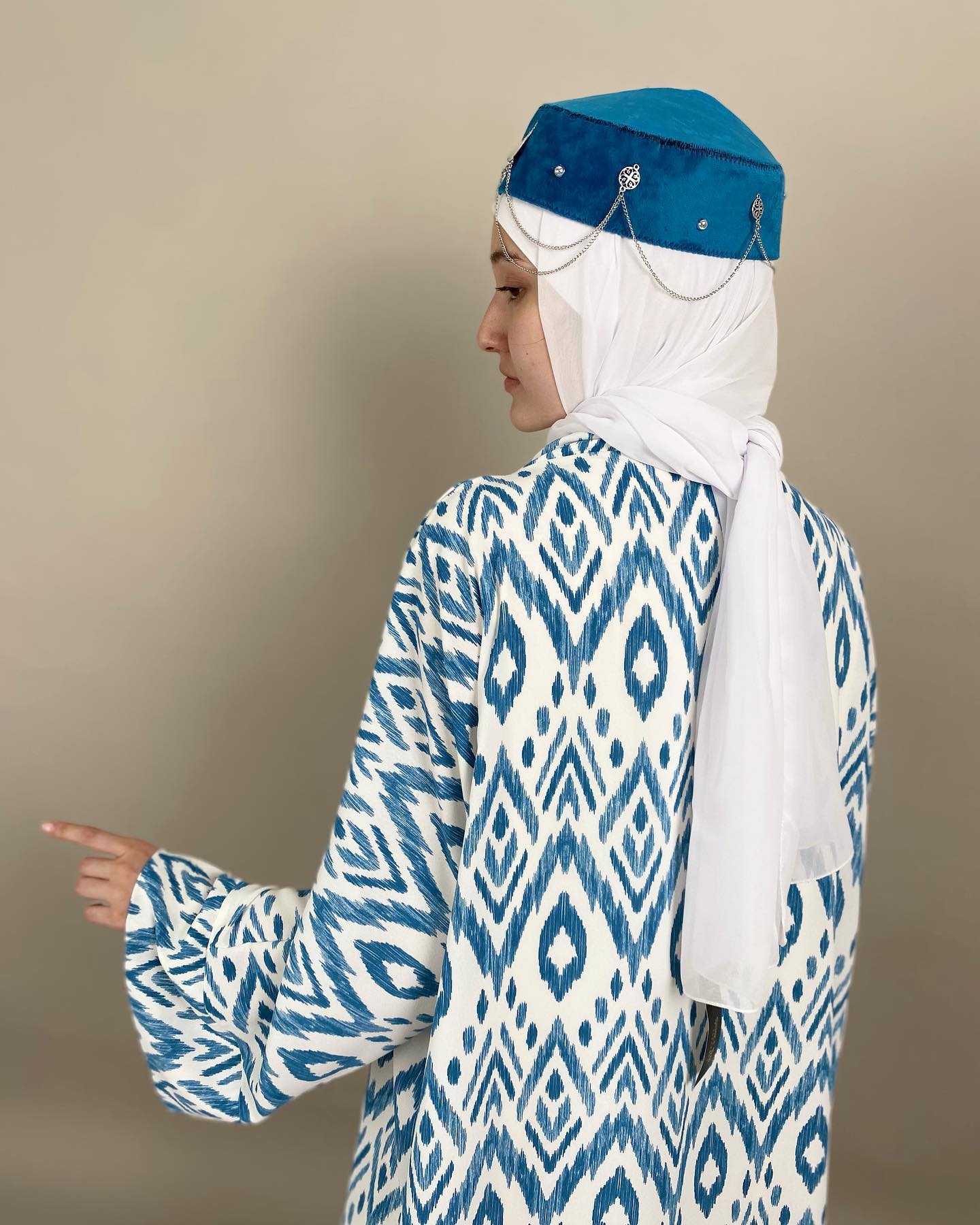 Ikat Print Gown Abaya HAC_0090