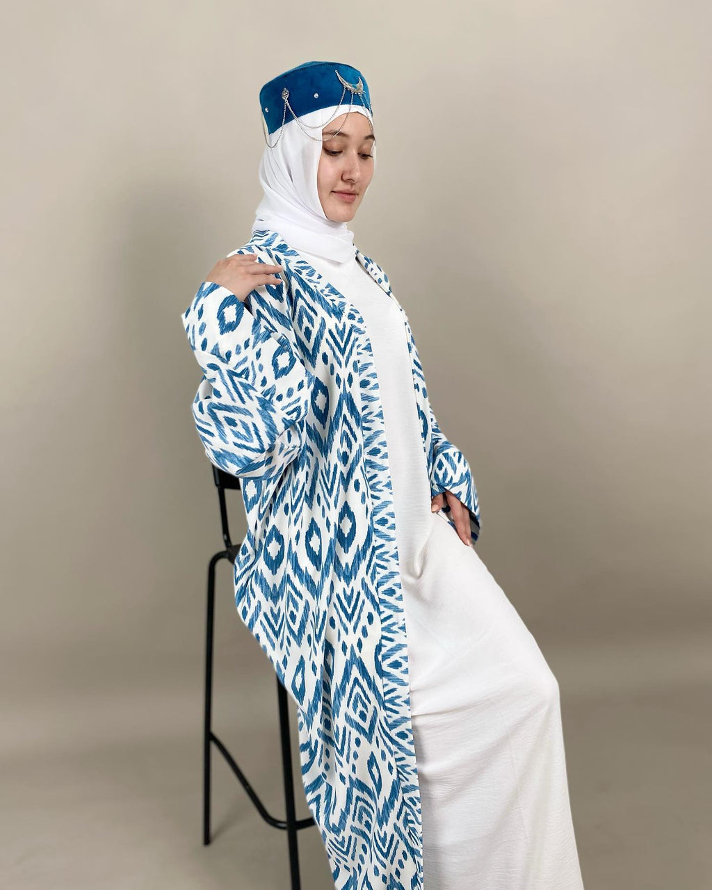 Ikat Print Gown Abaya HAC_0090